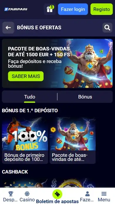 FairPari Bonuses para Utilizadores Mobile
